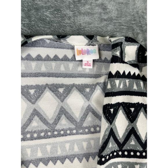 LuLaRoe Small Black White Aztec Geometric Open Front Cardigan Pockets Womens - Picture 3 of 7